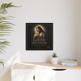 The Good Shepherd Framed Canvas Print — Religious Wall Art ("He leads, He restores") Canvas Printify 