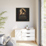 The Good Shepherd Framed Canvas Print — Religious Wall Art ("He leads, He restores") Canvas Printify 