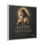 The Good Shepherd Framed Canvas Print — Religious Wall Art ("He leads, He restores") Canvas Printify 