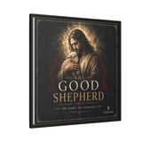 The Good Shepherd Framed Canvas Print — Religious Wall Art ("He leads, He restores") Canvas Printify 