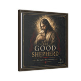 The Good Shepherd Framed Canvas Print — Religious Wall Art ("He leads, He restores") Canvas Printify 
