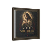 The Good Shepherd Framed Canvas Print — Religious Wall Art ("He leads, He restores") Canvas Printify 