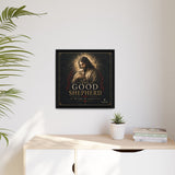 The Good Shepherd Framed Canvas Print — Religious Wall Art ("He leads, He restores") Canvas Printify 