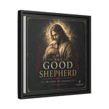 The Good Shepherd Framed Canvas Print — Religious Wall Art ("He leads, He restores") Canvas Printify 